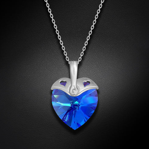 Серебряный кулон "Купидон (Sapphire AB)" с кристаллами Swarovski™